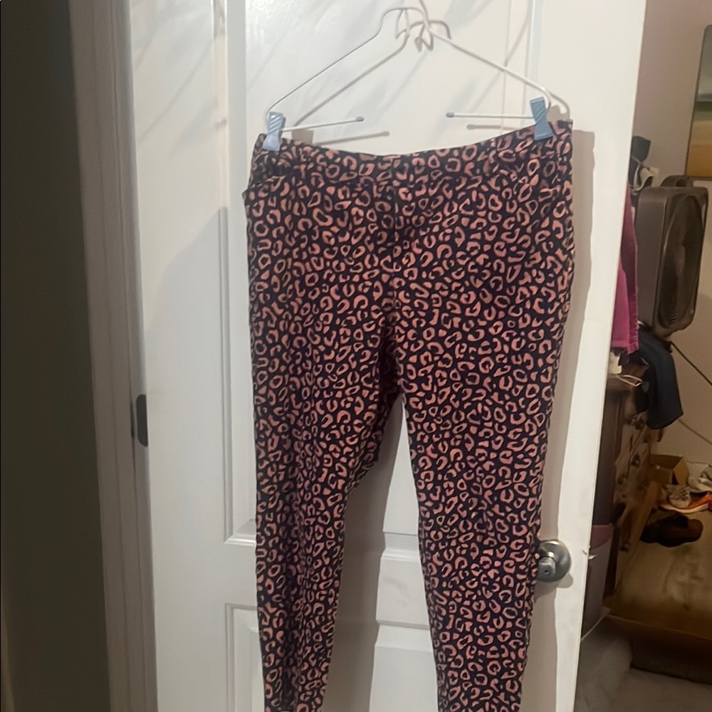 Old Navy Black and Pink Animal Print Pants